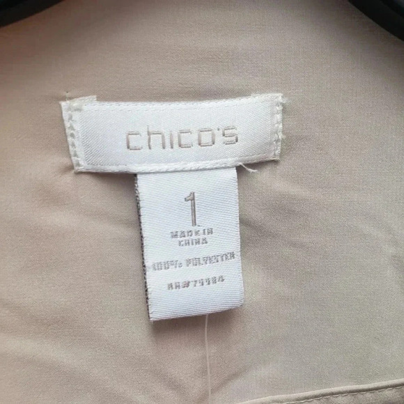 Chico's Gold Shimmer Izzie Top in Sand Pearl - Picture 3 of 4